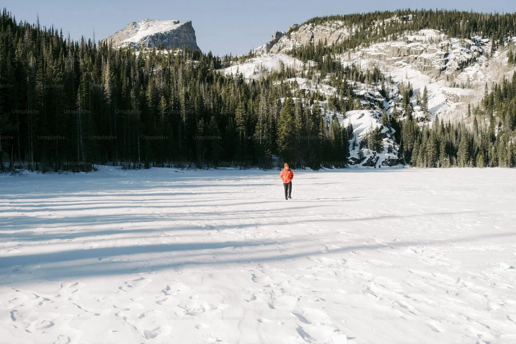 Vendette Peak, nearby activity: Ice skaters on a frozen alpine lake, luxury vacation rental in Silverthorne, Colorado