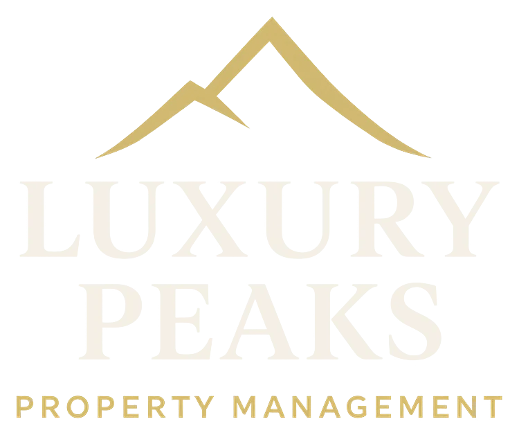Luxury Peaks Property Management logo, professional manager of Vendette Peak in Silverthorne, Colorado